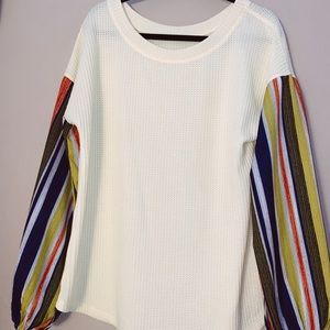 Pastel yellow balloon sleeve top